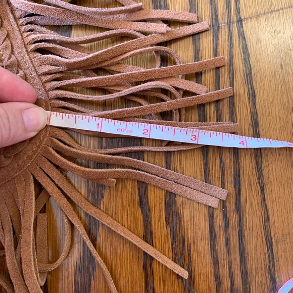 ZARA Cognac Brown Suede Leather Fringe Braide Pompom Western Boho Crossbody Bag - Picture 8 of 9